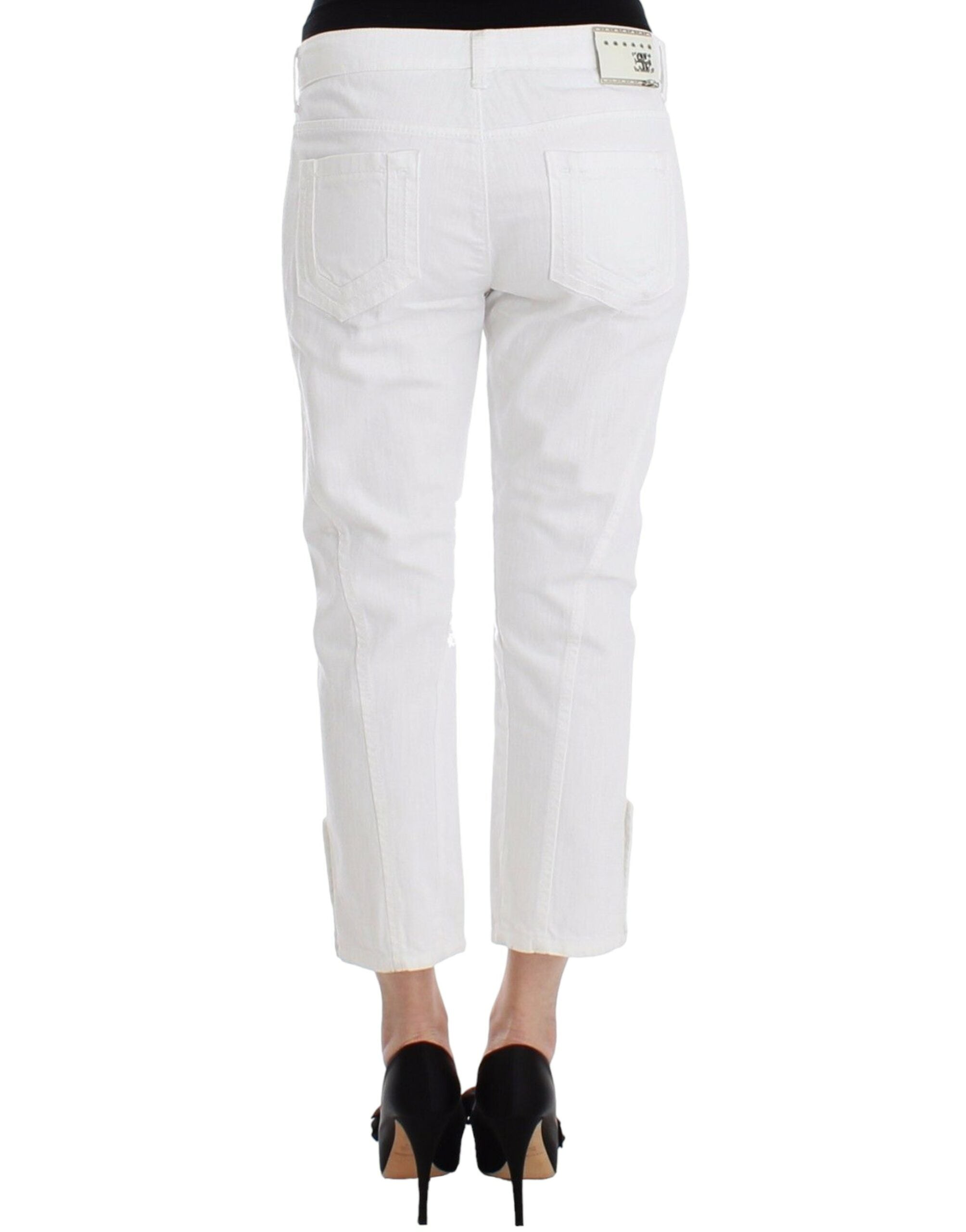 Ermanno Scervino Schicke weiße Cropped Jeans für einen raffinierten Stil