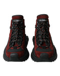 Load image into Gallery viewer, Dolce & Gabbana Burgunderfarbene Leder-High-Top-Sneakers
