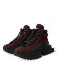 Load image into Gallery viewer, Dolce & Gabbana Burgunderfarbene Leder-High-Top-Sneakers
