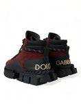 Load image into Gallery viewer, Dolce & Gabbana Burgunderfarbene Leder-High-Top-Sneakers
