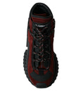 Load image into Gallery viewer, Dolce & Gabbana Burgunderfarbene Leder-High-Top-Sneakers
