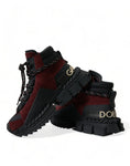 Load image into Gallery viewer, Dolce & Gabbana Burgunderfarbene Leder-High-Top-Sneakers
