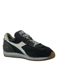 Load image into Gallery viewer, Diadora Schwarze und graue Equipe H Dirty Stone Wash Evo Turnschuhe
