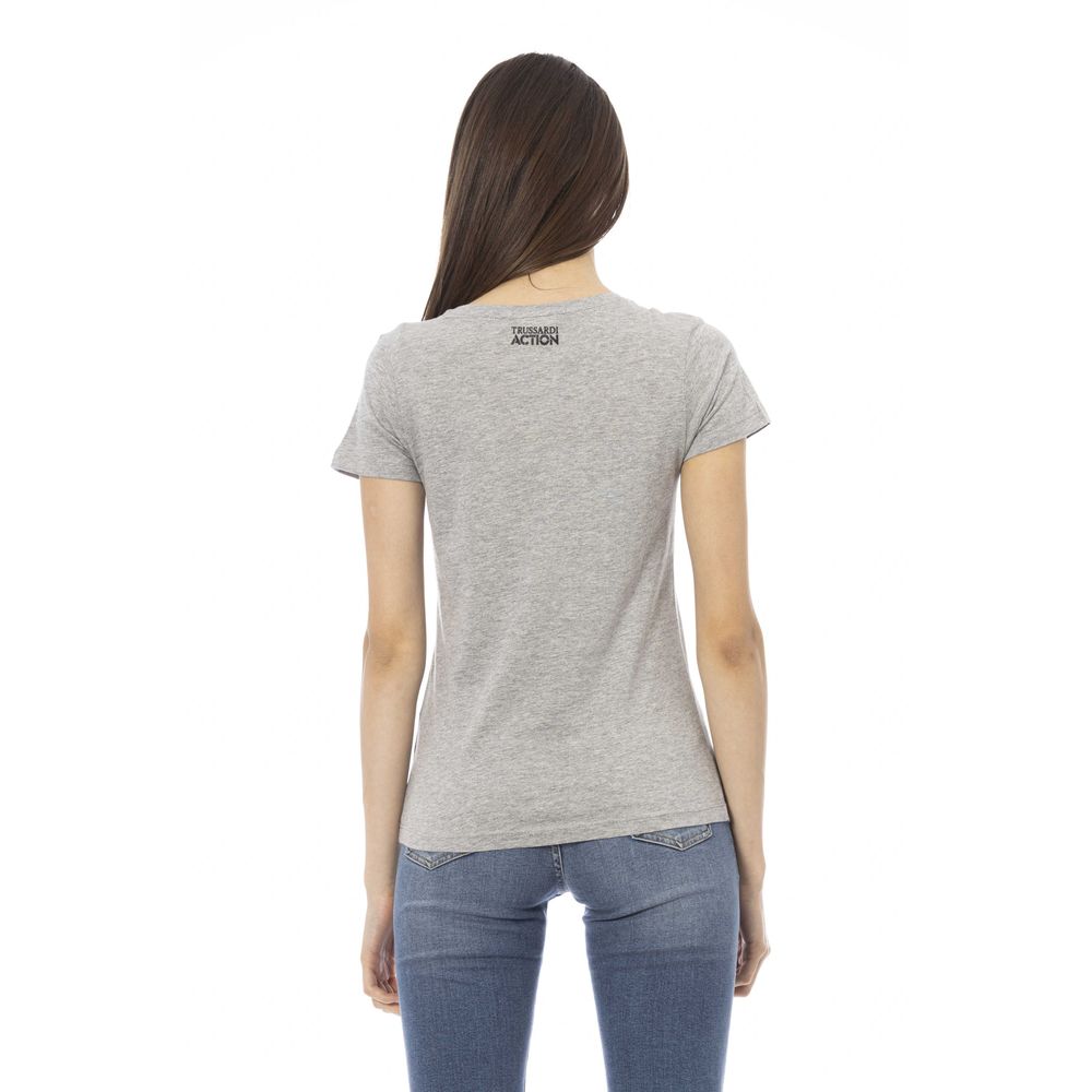 Trussardi Action Gray Cotton Tops &amp; T-Shirt