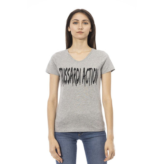 Trussardi Action Gray Cotton Tops &amp; T-Shirt