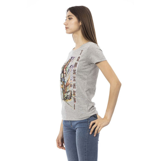 Trussardi Action Gray Cotton Tops &amp; T-Shirt