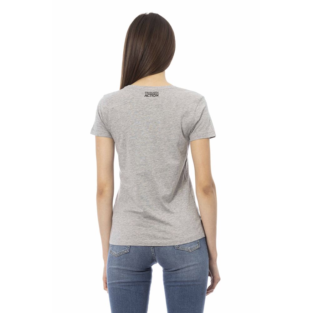 Trussardi Action Gray Cotton Tops &amp; T-Shirt