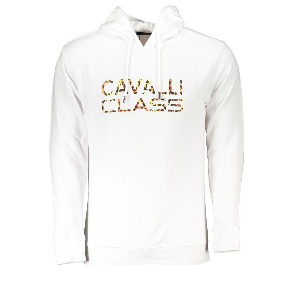 Cavalli Class Herrenpullover aus weißer Baumwolle