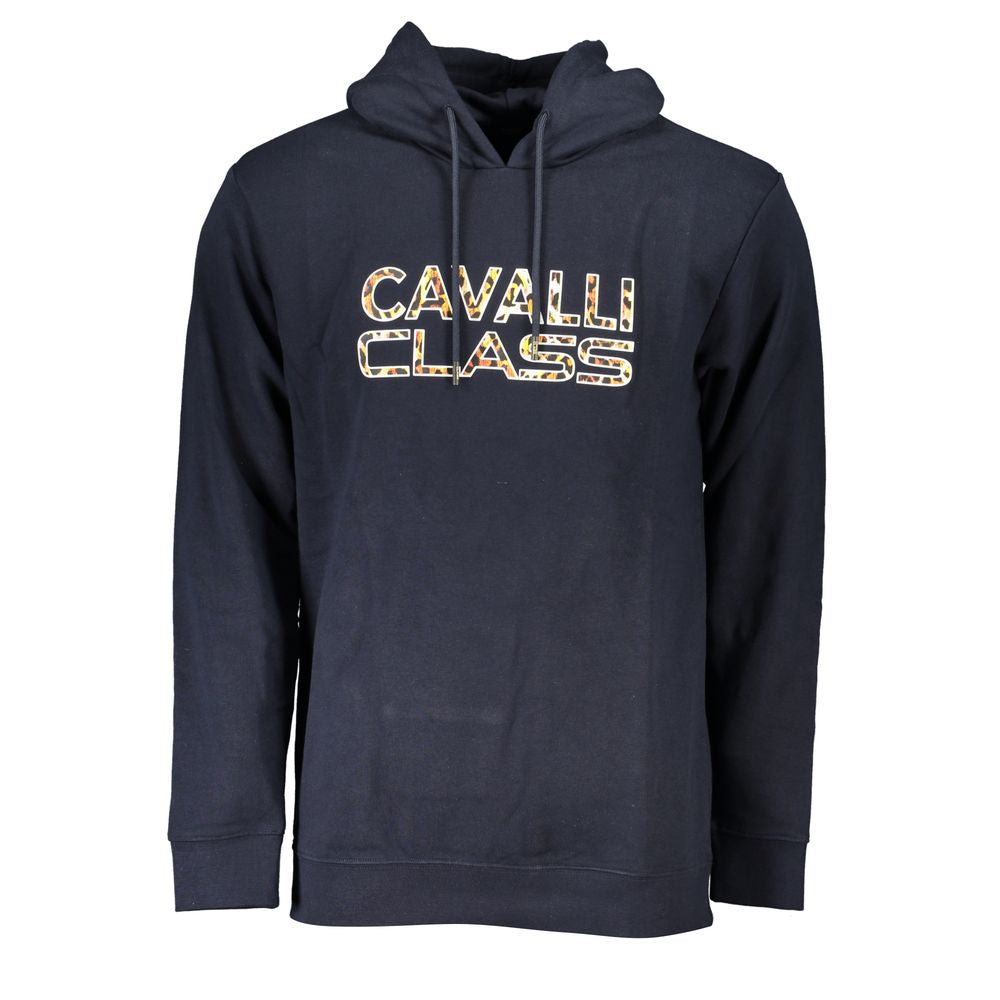 Cavalli Class Blauer Baumwollpullover für Männer