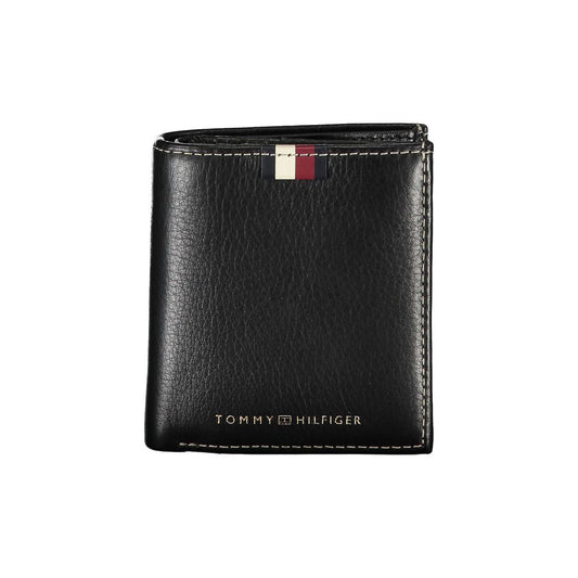 Tommy Hilfiger Schwarzes Leder Herren Portemonnaie