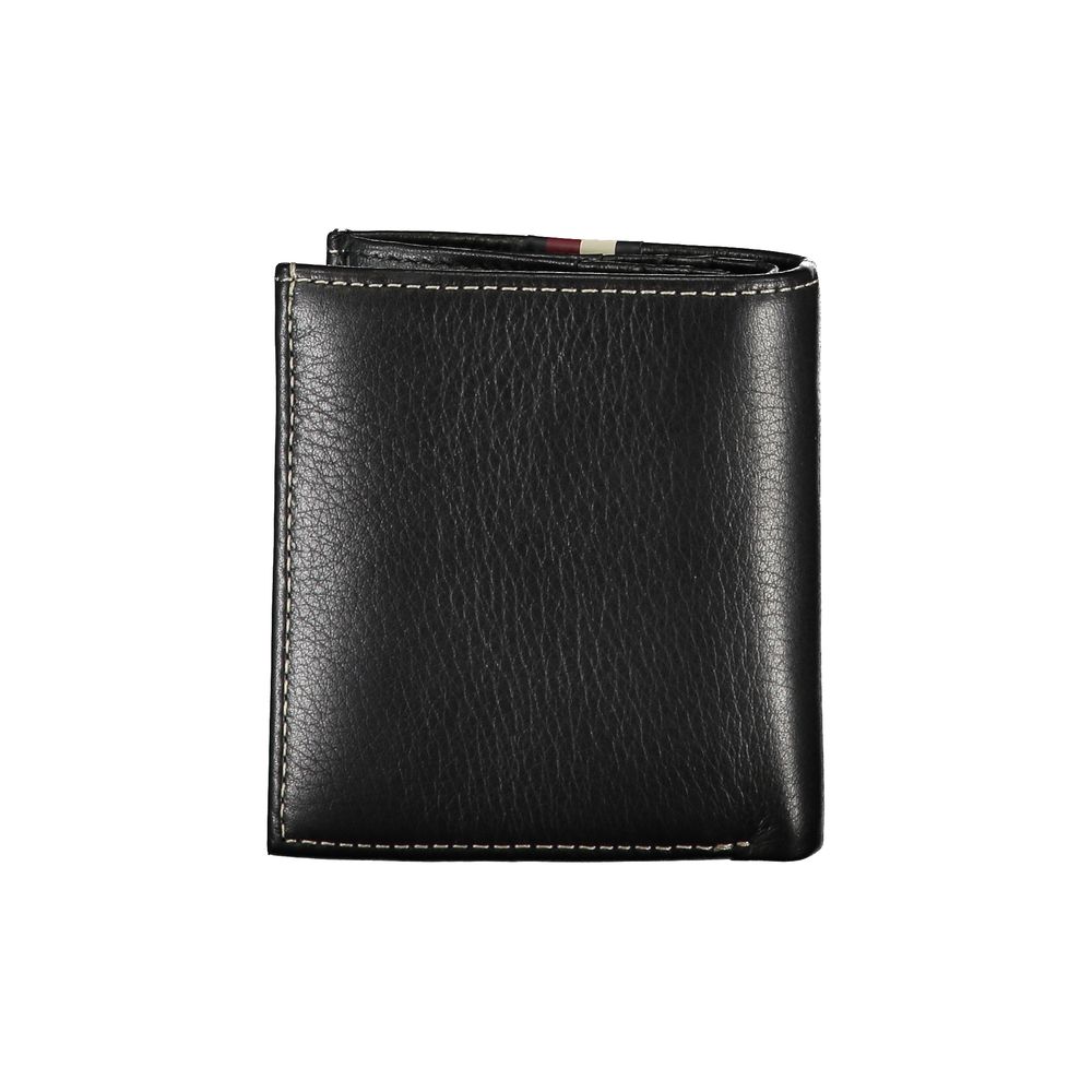 Tommy Hilfiger Schwarzes Leder Herren Portemonnaie