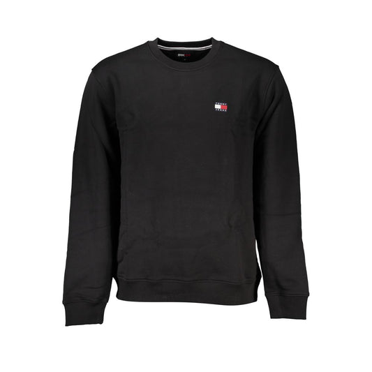 Tommy Hilfiger Schlankes Schwarzes Baumwoll-Sweatshirt mit Rundhalsausschnitt