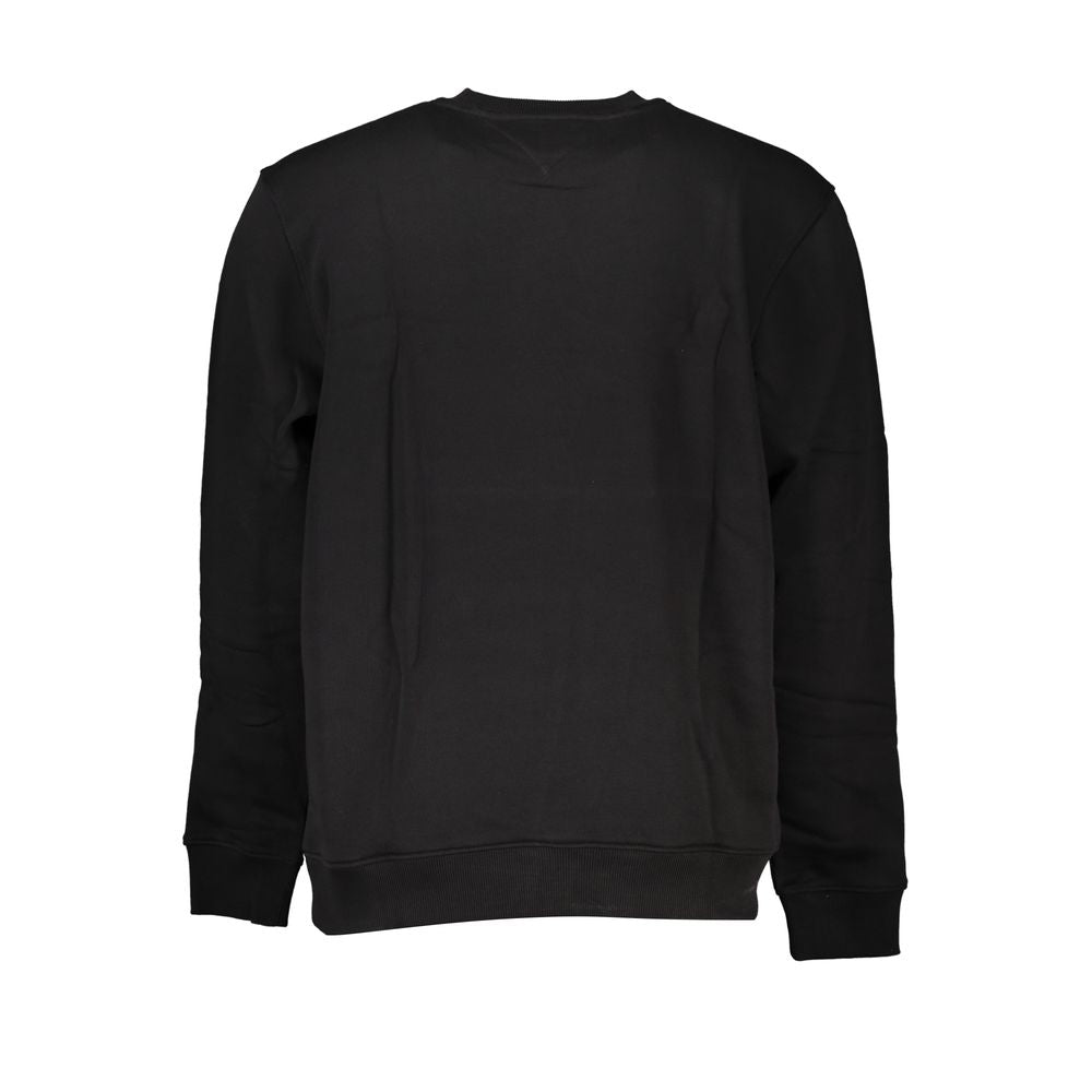 Tommy Hilfiger Schlankes Schwarzes Baumwoll-Sweatshirt mit Rundhalsausschnitt