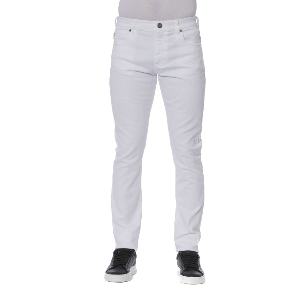 Trussardi Jeans Elegant white cotton blend jeans