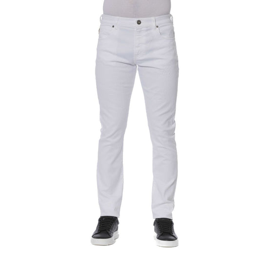 Trussardi Jeans Elegant white cotton blend jeans