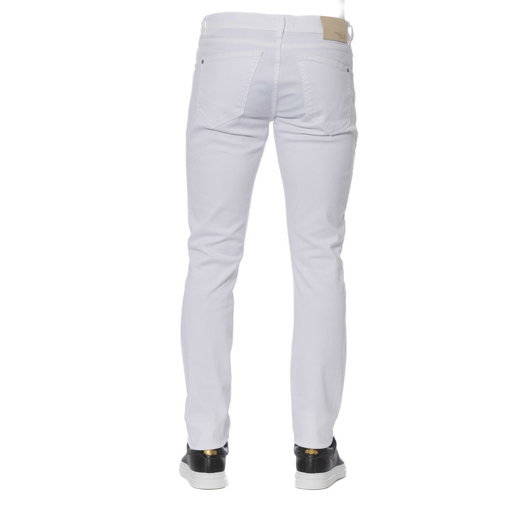 Trussardi Jeans Elegant white cotton blend jeans