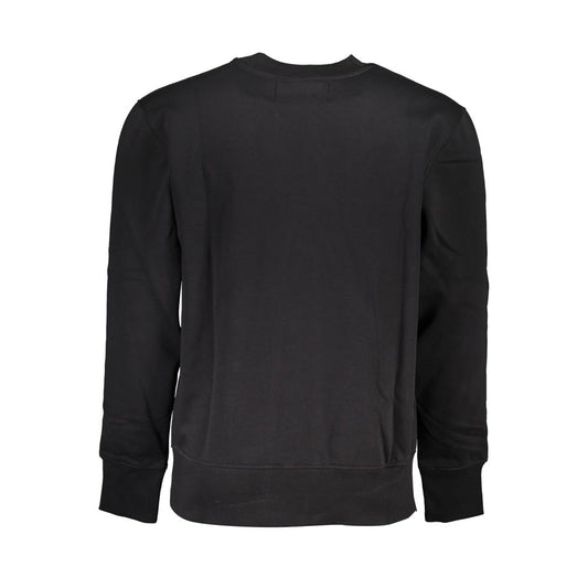 Calvin Klein Schlankes schwarzes Fleece-Sweatshirt mit Rundhalsausschnitt