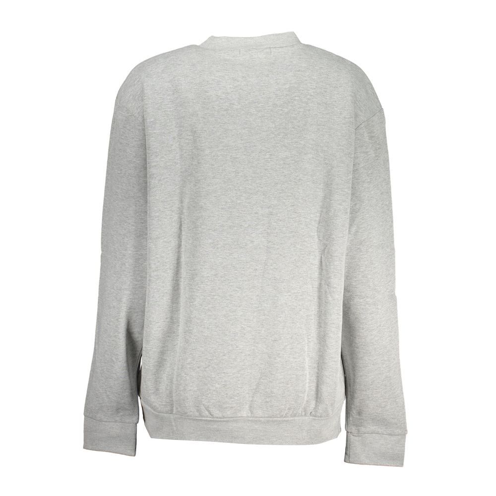 Cavalli Class Schickes graues Fleece-Sweatshirt mit Rundhalsausschnitt