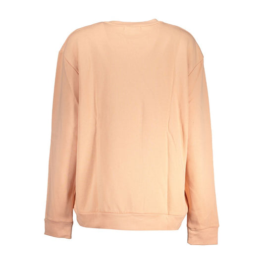 Cavalli Class Elegantes langärmeliges rosa Fleece-Sweatshirt