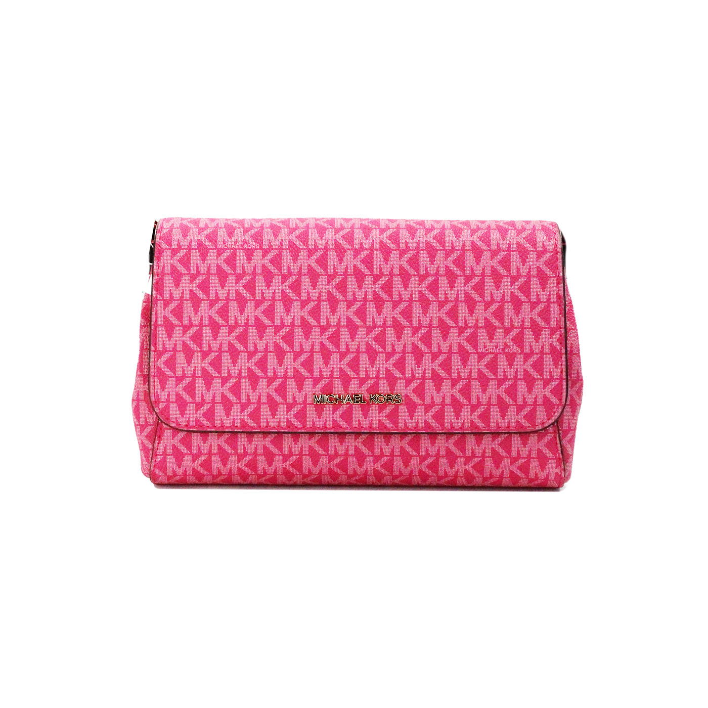 Michael Kors Jet Set Medium Electric Pink Convertible Pouchette Crossbody Tasche