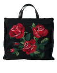 Bild in Galerie-Betrachter laden, Dolce & Gabbana Schwarze Tote mit schicker Blumenstickerei
