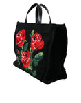 Bild in Galerie-Betrachter laden, Dolce & Gabbana Schwarze Tote mit schicker Blumenstickerei
