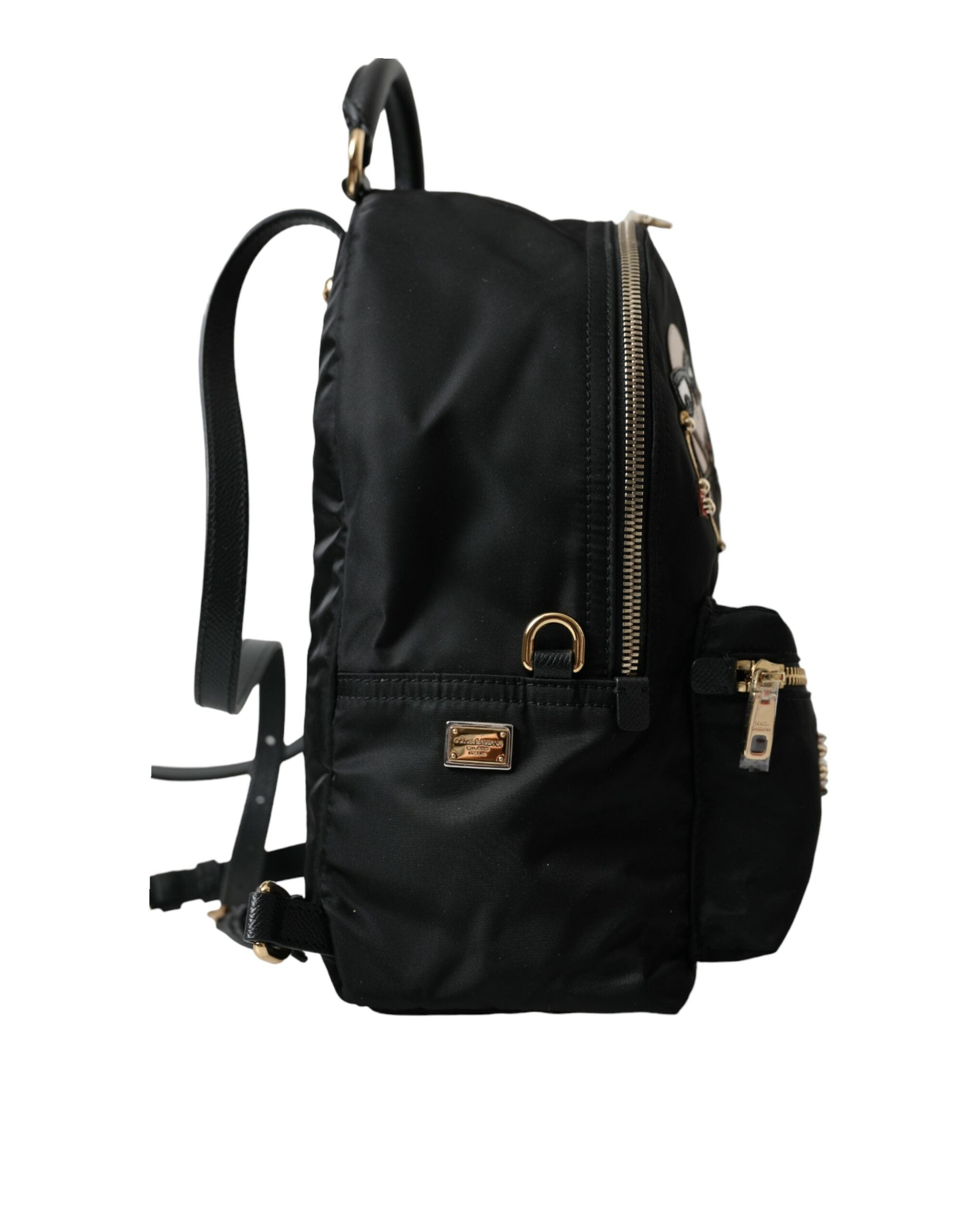 Dolce & Gabbana Eleganter verschnörkelter schwarzer Rucksack