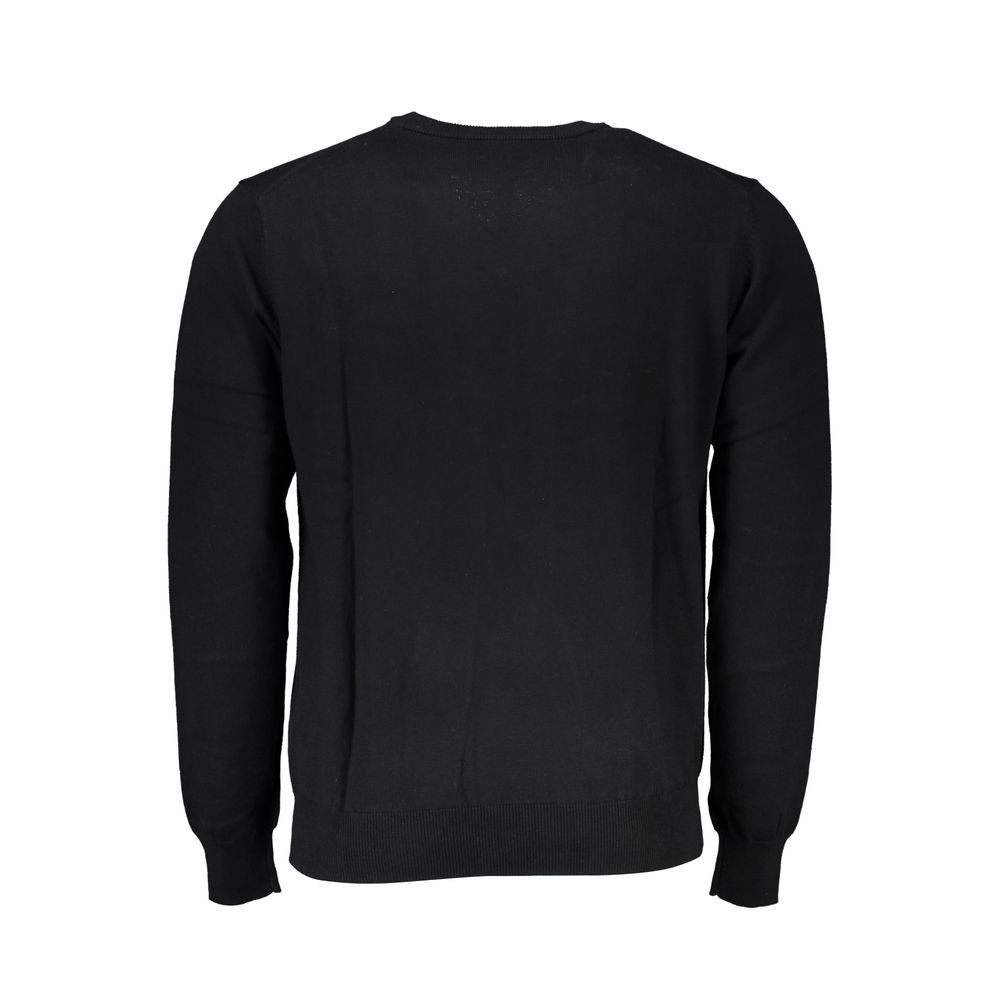 Harmont & Blaine Eleganter schwarzer Pullover mit gesticktem V-Ausschnitt