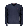 Load image into Gallery viewer, Harmont & Blaine Blauer Pullover mit V-Ausschnitt und Stickerei
