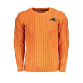 Load image into Gallery viewer, U.S. Grand Polo Orangefarbener Pullover mit verdrehtem Rundhalsausschnitt
