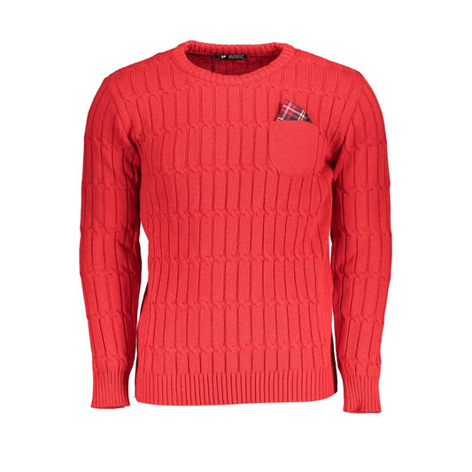 U.S. Grand Polo Grand Polo Rosa verdrehter Pullover mit Rundhalsausschnitt