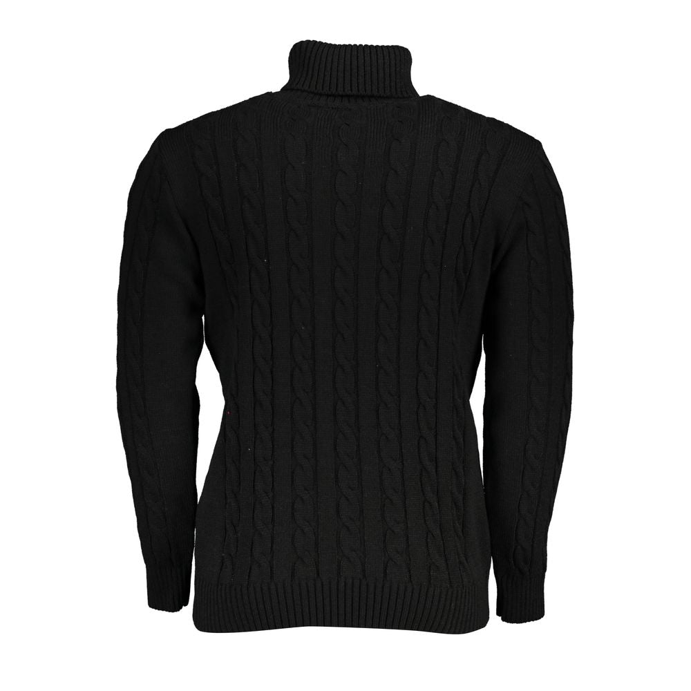 U.S. Grand Polo Eleganter schwarzer Rollkragenpullover mit Twisted-Pulli