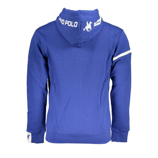 U.S. Grand Polo Klassisches blaues Fleece-Sweatshirt mit Kapuze