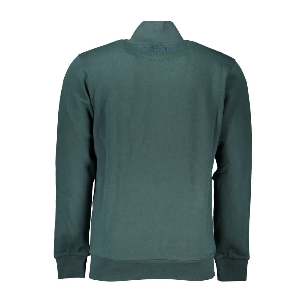 La Martina Elegantes grünes Fleece-Sweatshirt mit Stickerei