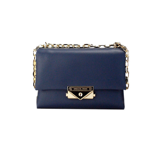 Michael Kors Cece Small Navy Vegan Leder Convertible Flap Crossbody Tasche