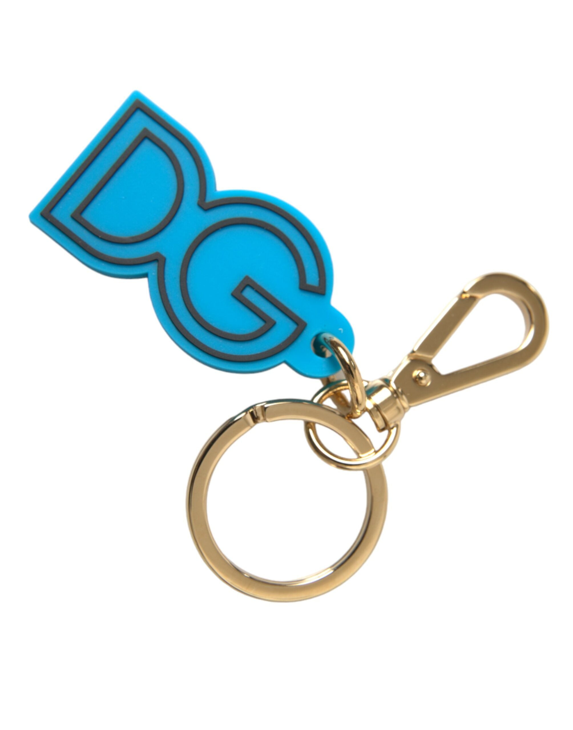 Dolce &amp; Gabbana Elegant blue and gold keychain accessory