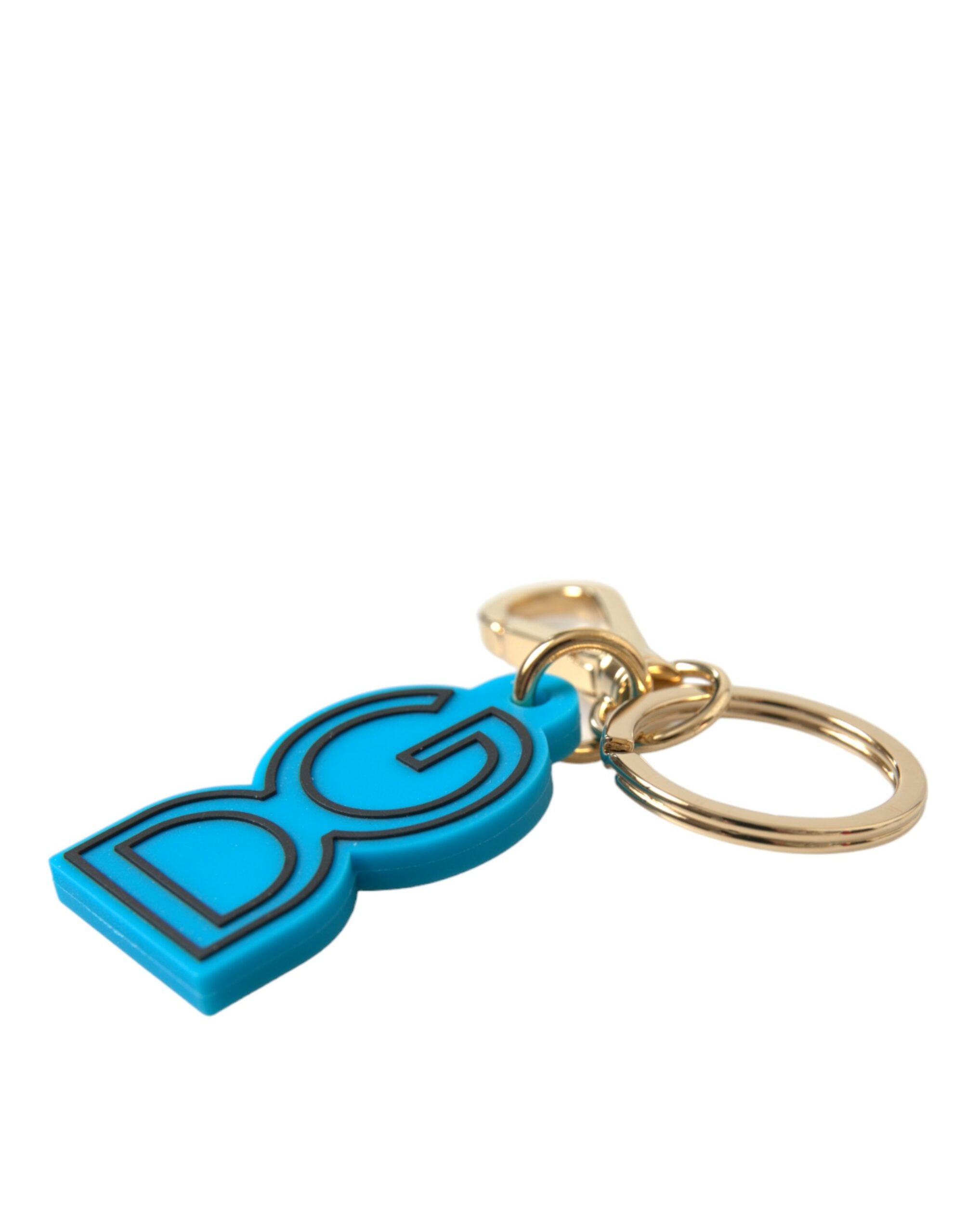 Dolce &amp; Gabbana Elegant blue and gold keychain accessory