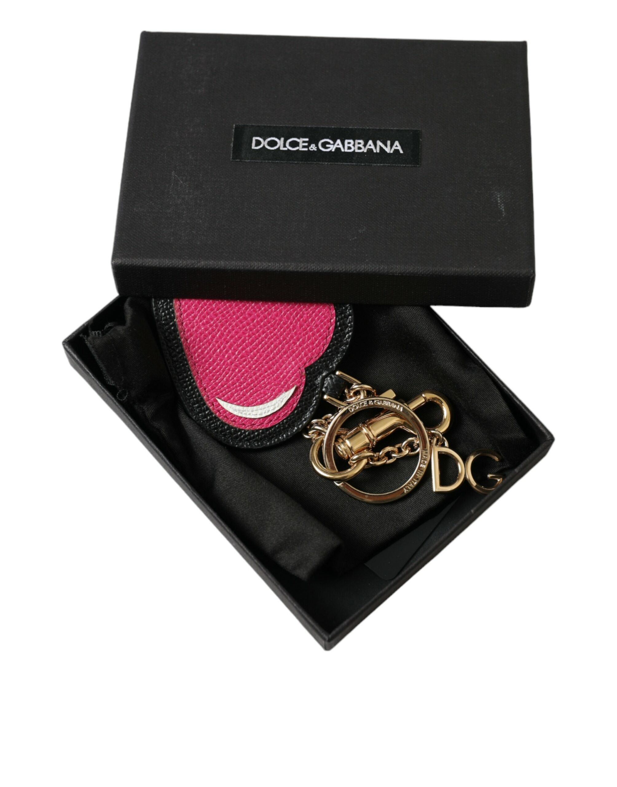 Dolce &amp; Gabbana Çarpıcı altın ve pembe deri anahtarlık