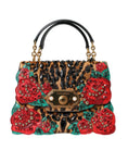 Load image into Gallery viewer, Dolce & Gabbana Chic tote with leopard print and red roses!
