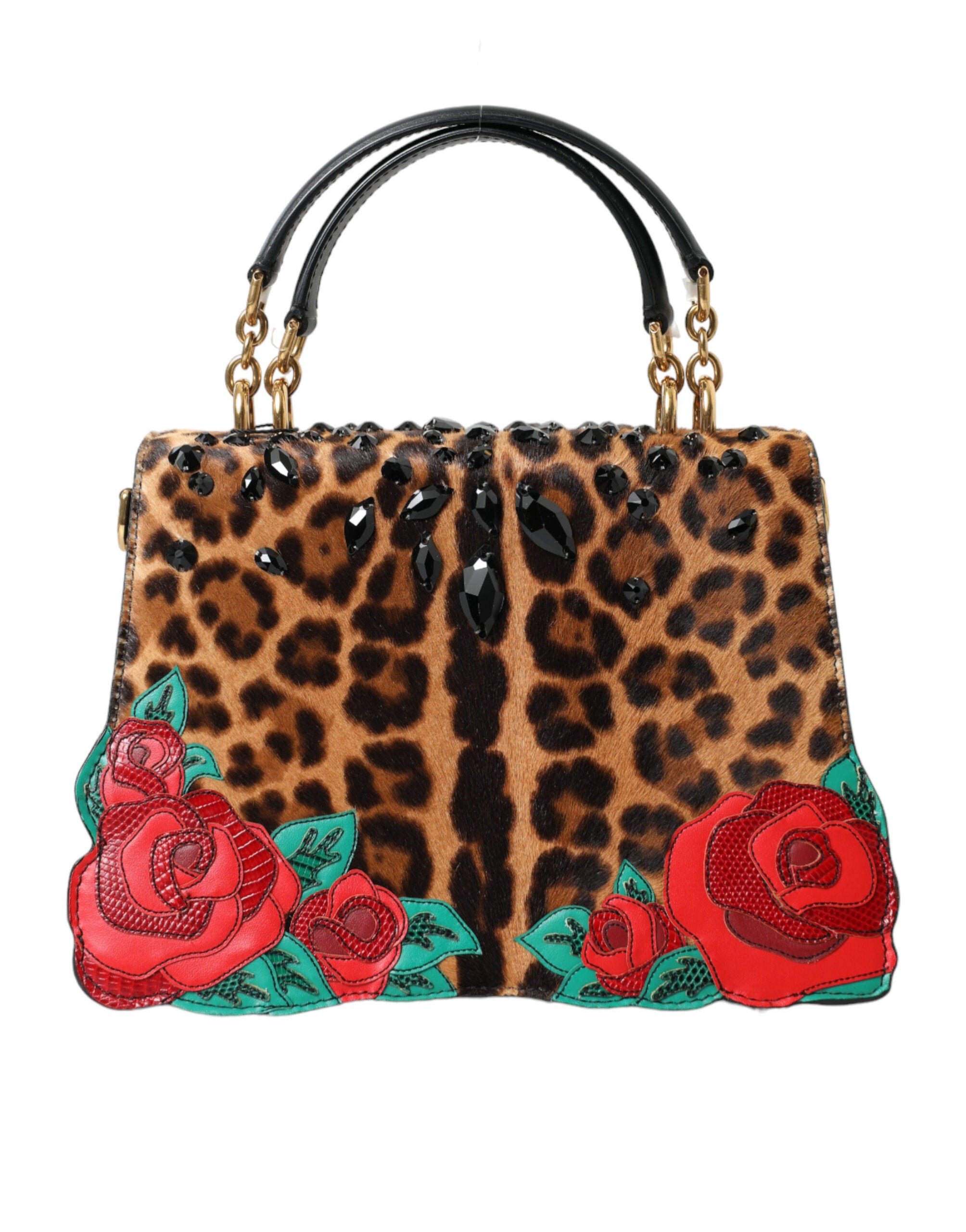 Dolce &amp; Gabbana Chic tote with leopard print and red roses!