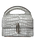 Load image into Gallery viewer, Balenciaga Metallic Silver Alligator Leather Mini Bag
