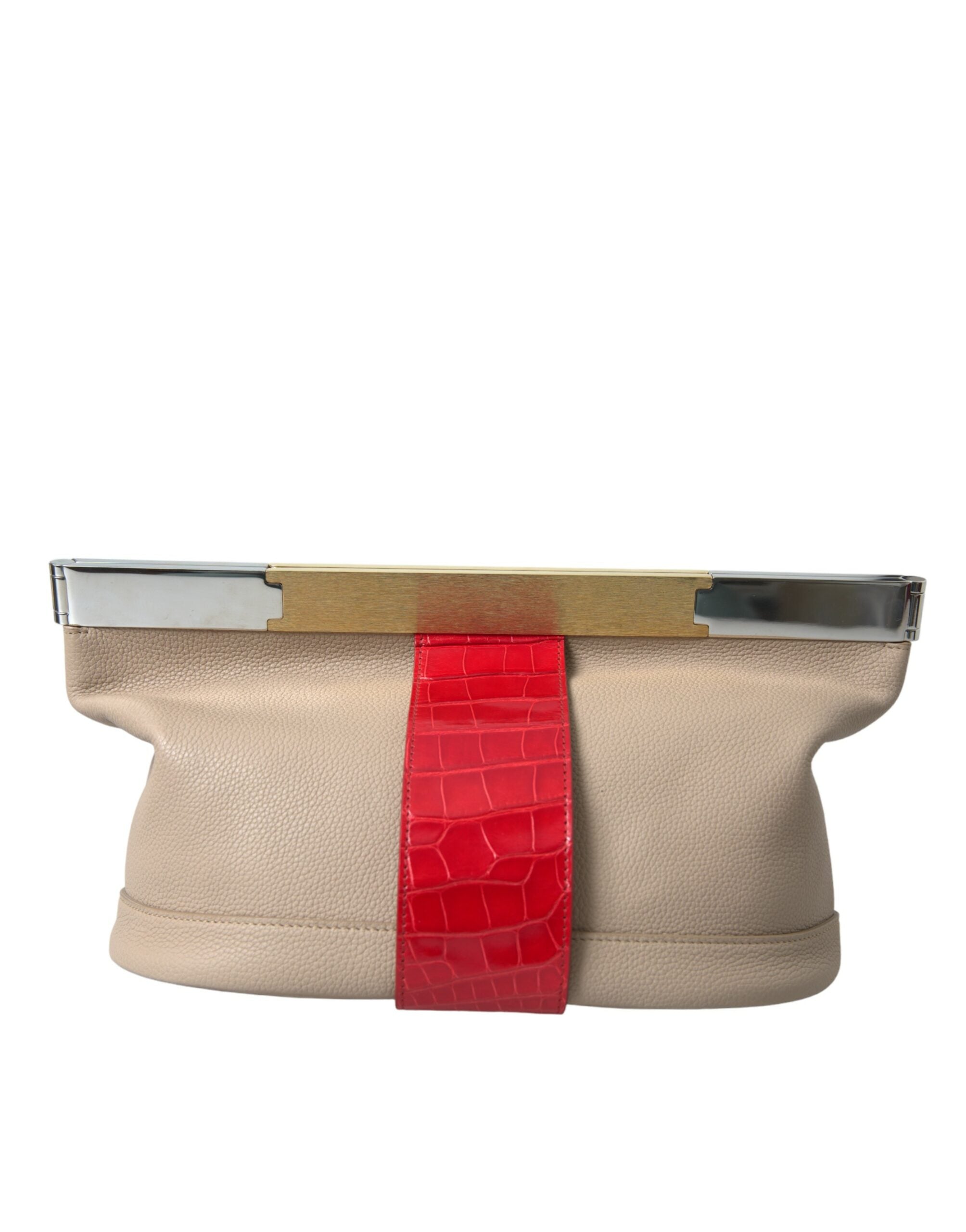 Balenciaga Two-tone exotic leather clutch