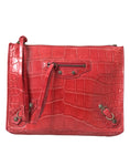 Load image into Gallery viewer, Balenciaga Exotic Red Alligator Leather Clutch
