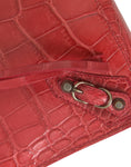 Load image into Gallery viewer, Balenciaga Exotic Red Alligator Leather Clutch
