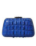 Load image into Gallery viewer, Balenciaga Electric Blue Crocodile Leather Clutch
