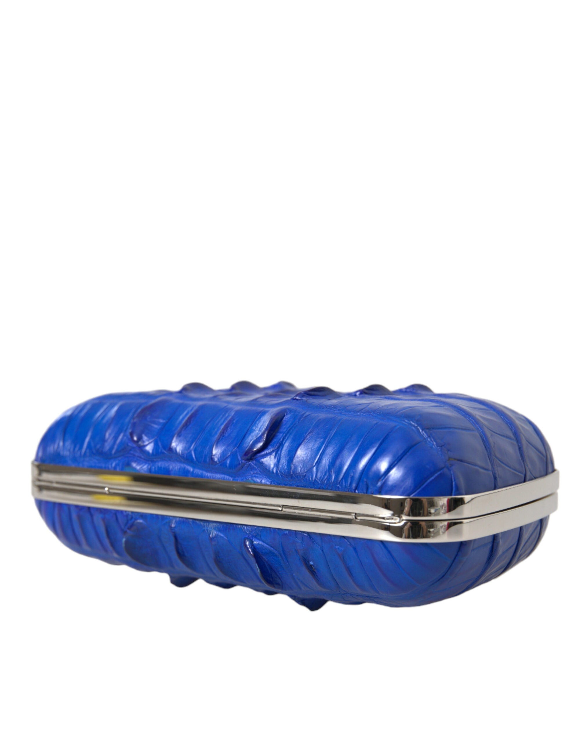 Balenciaga Electric Blue Crocodile Leather Clutch