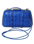 Load image into Gallery viewer, Balenciaga Electric Blue Crocodile Leather Clutch
