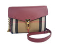 Load image into Gallery viewer, Burberry Macken Small Crimson House Check Leather Crossbody Bag
