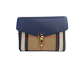 Load image into Gallery viewer, Burberry Macken Small Regency Blue House Check Leather Crossbody Bag
