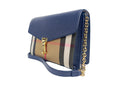 Load image into Gallery viewer, Burberry Macken Small Regency Blue House Check Leather Crossbody Bag
